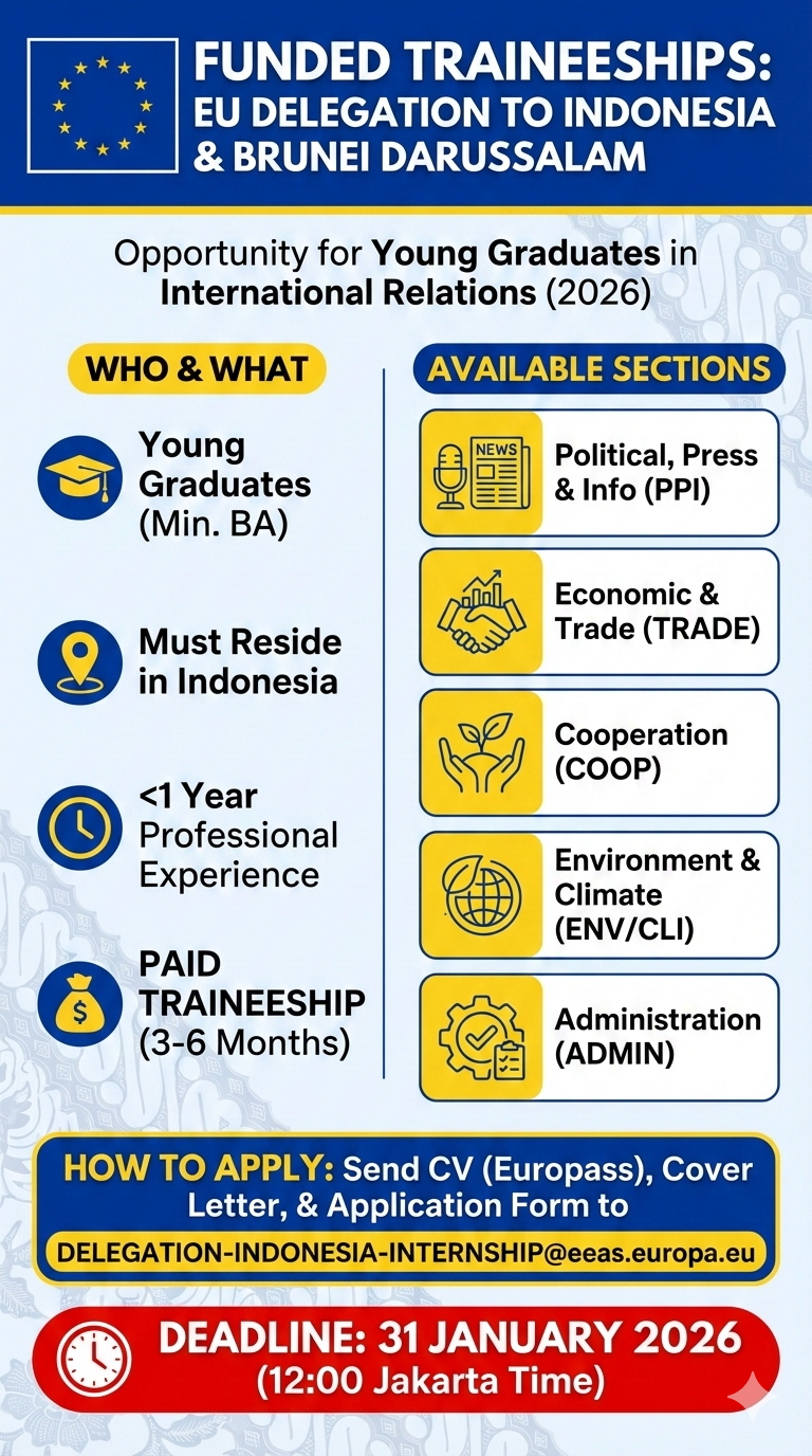 [INFO KARIR INTERNASIONAL] DELEGASI UNI EROPA DI INDONESIA